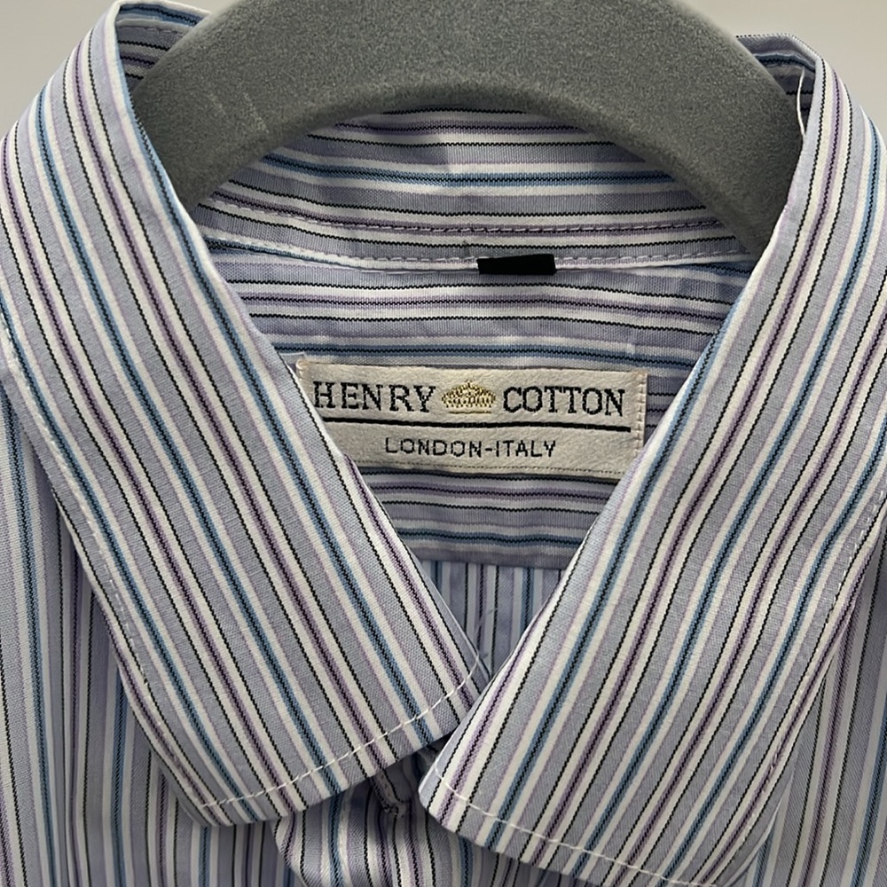 Stunning boys Henry Cotton Button Down Shirt. Size Medium.  Like new; worn once